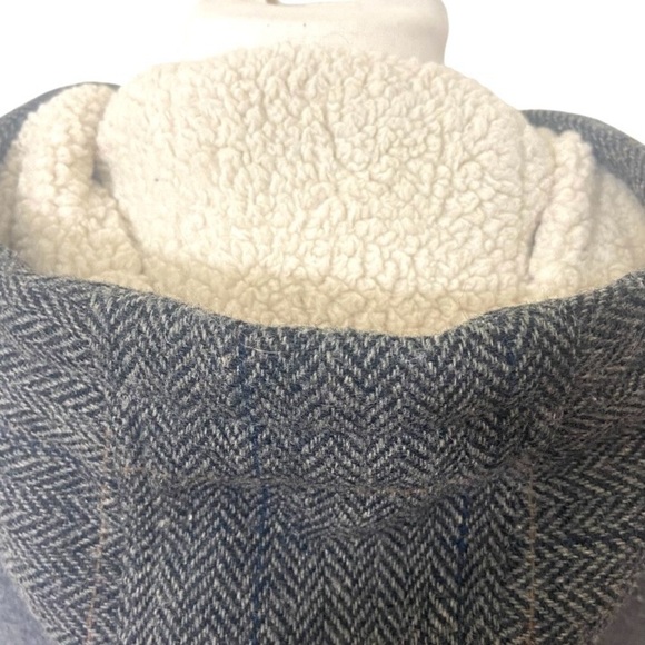 Prana Ava Womens Vest Gray Herringbone Wool Sherpa Hood Full Front Zipper MEDIUM - Picture 8 of 14